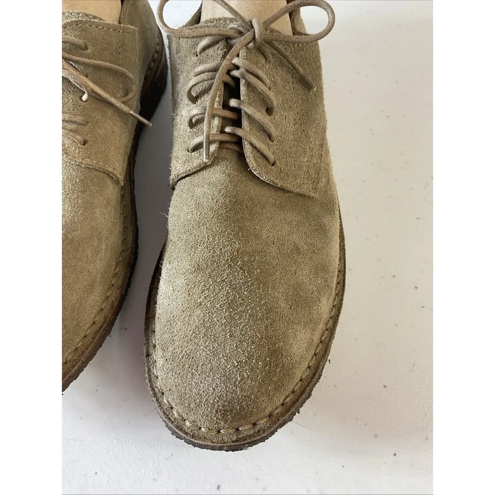 J‎ Crew Tan Suede Leather Oxford Dress Shoes Size 8 Mens Lace Up Italy Travel